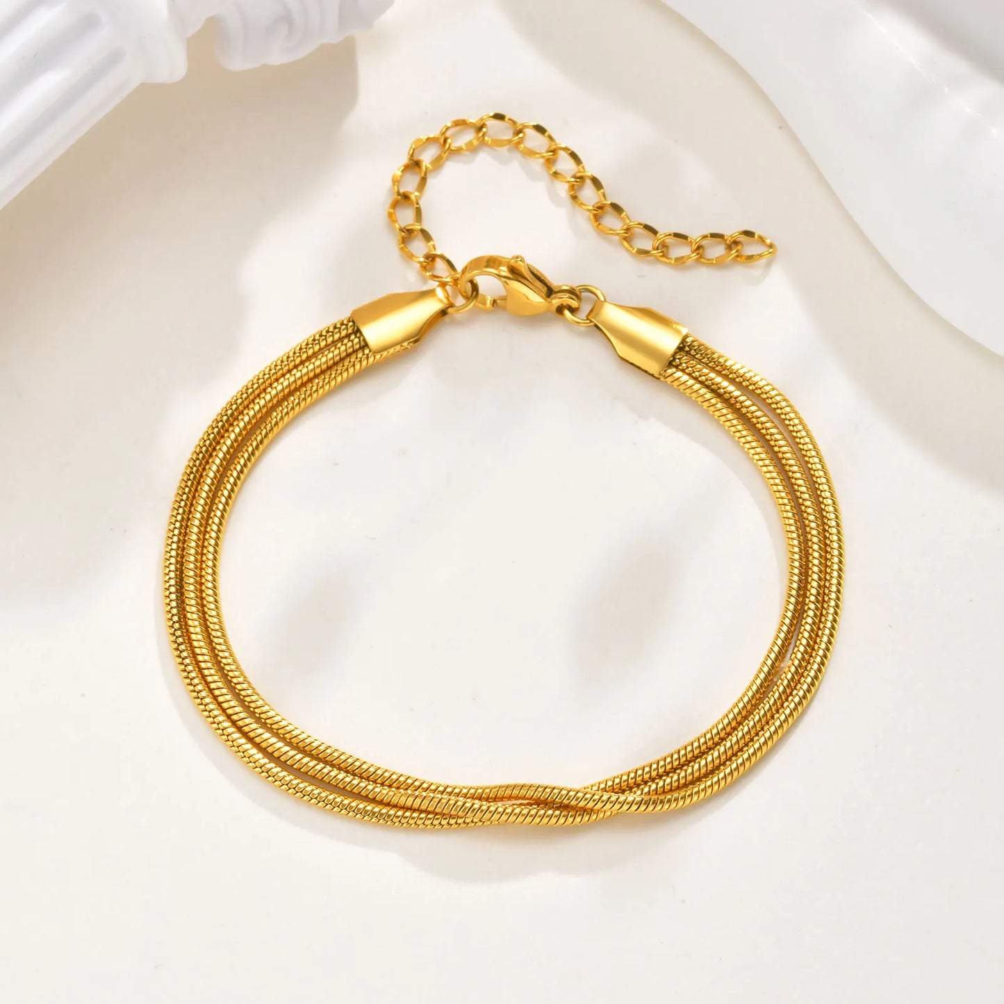 Klassisches mehrschichtiges Perlenkettenarmband, Damenarmbänder aus Edelstahl, trendiger Schmuck als Muttertagsgeschenk