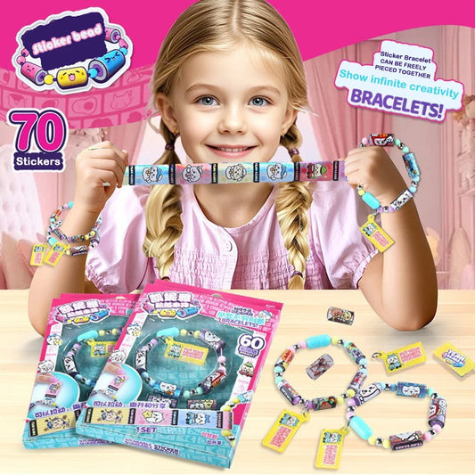 Neue DIY Aufkleber Perlen Set Teilensierbare Aufkleber Spielzeug Armband Tragbare Armband Perlen Schmuck Spielzeug Geschenke für Jungen Mädchen