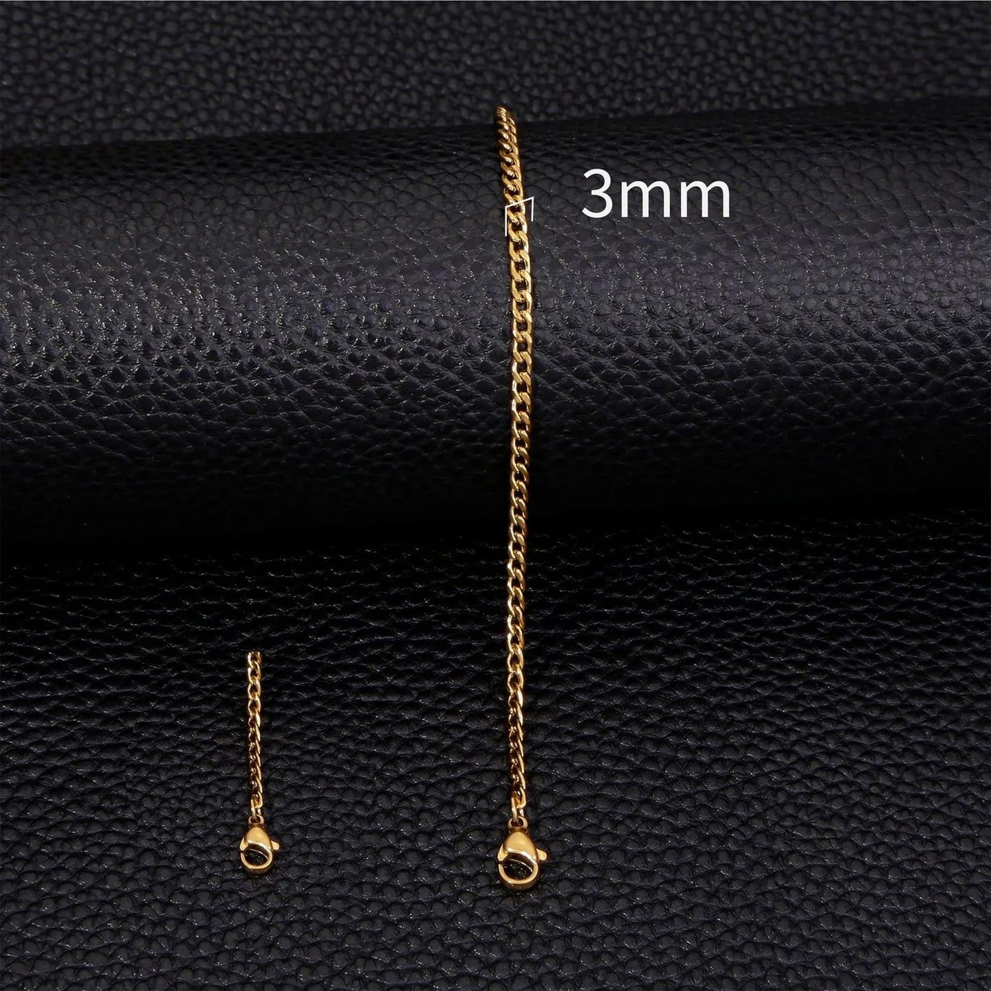 Hip Hop Edelstahl Kubanisches Kettenarmband Für Frauen 3 5 7mm Einfaches Edelstahl Herrenarmband Goldfarbener Schmuck