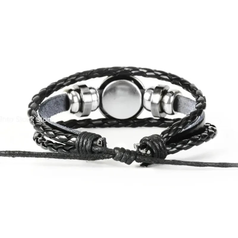 Zwillinge Löwe, Waage, Skorpion, Schütze, 12 Sternbild, leuchtendes Armband, Lederarmband, Sternzeichen-Charm-Schmuck, Armband für Herren