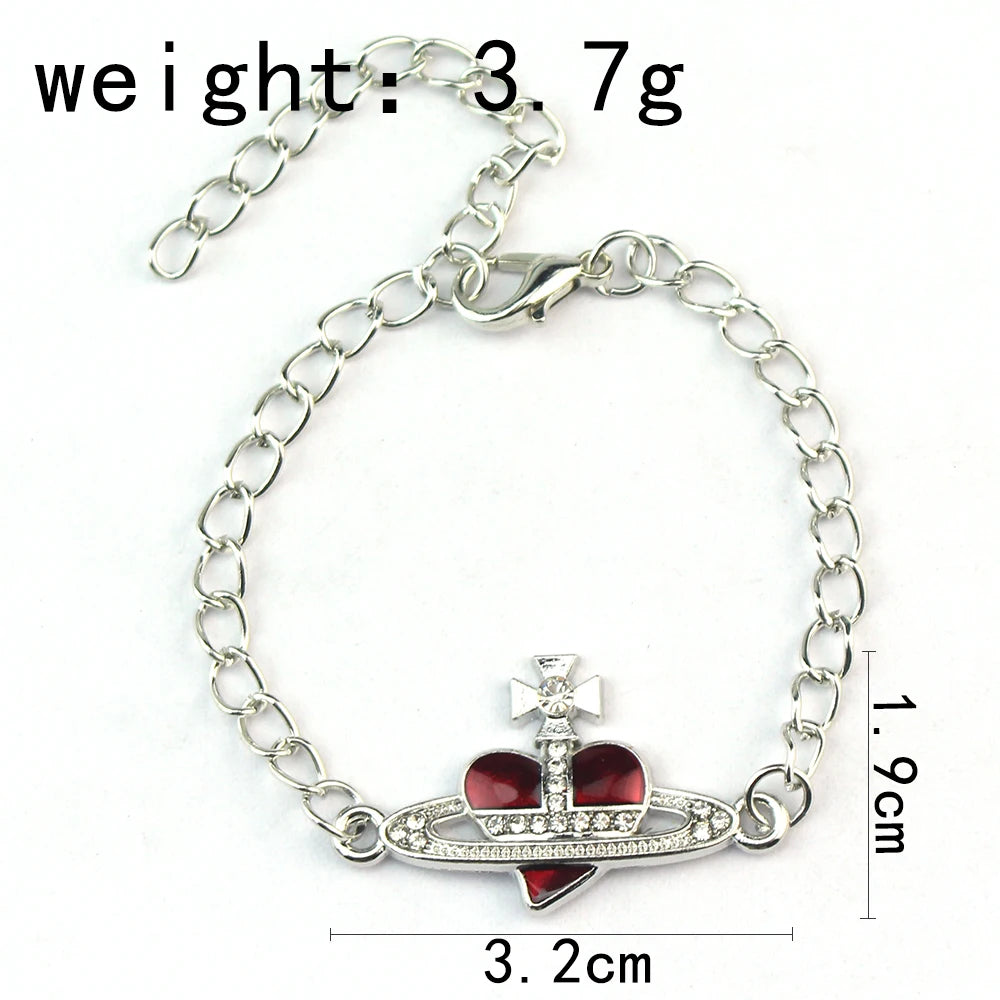 Trendiges Armband Saturn Strass Kristall Planet Saturn Anhänger für Frauen Mode Charm Schmuck Geschenk