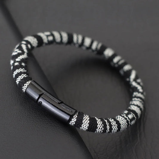 Bohemian Seil Armband Für Männer Doppel Versicherung Schnalle 6mm Stoff Armband Strand Surfen Casual Zubehör Wrap Pulseria Hombre