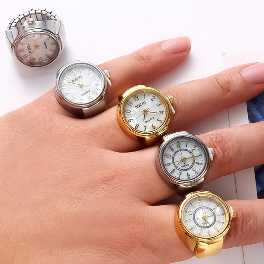 Mode Ringe Finger Uhren Mode Party Quarz Uhren Unisex Paar Ringe Schmuck Geschenk Echt