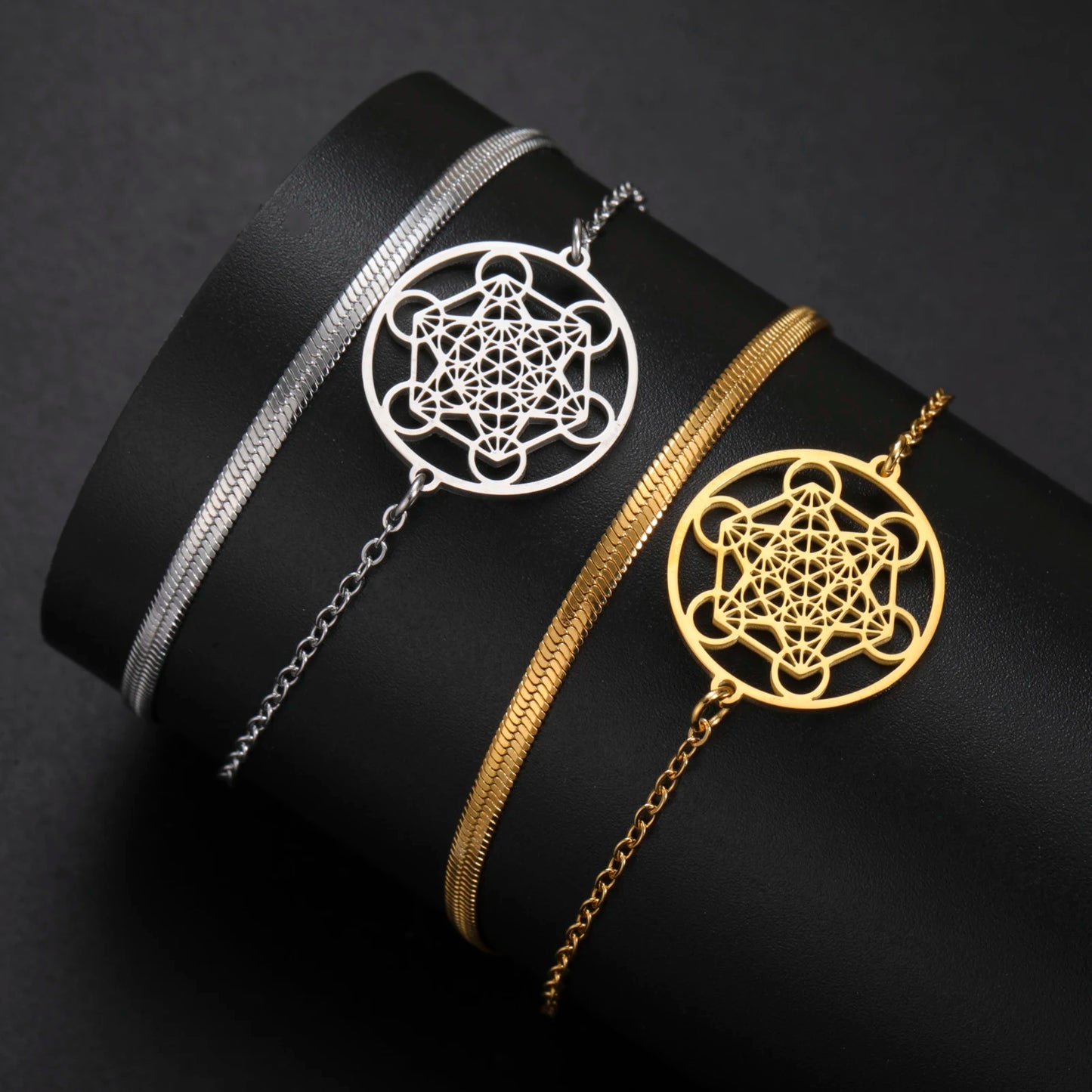 Skyrim Erzengel Siegel Metatron Anhänger Armband Edelstahl Männlich Weiblich Buddhistischer Hindu Talisman Heilige Geometrie Schmuck Geschenk