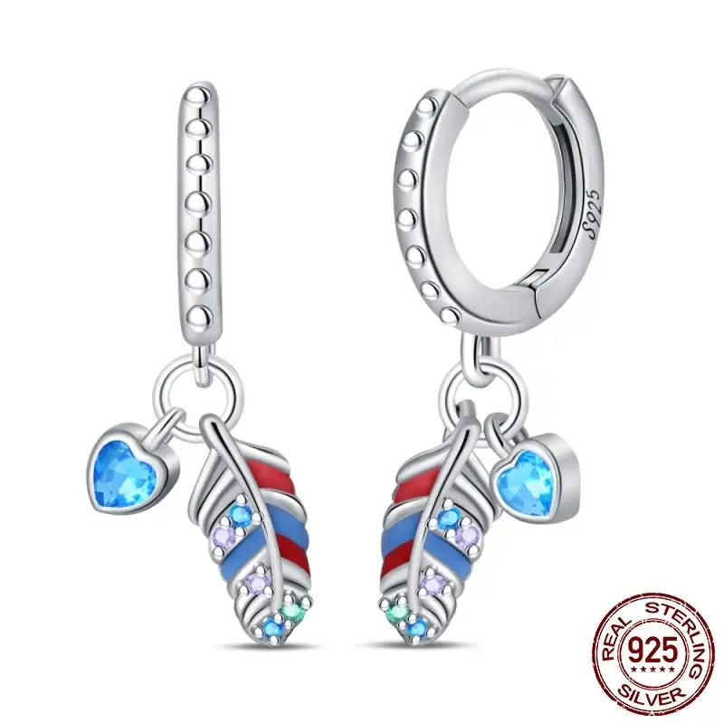 Leuchtende Muschel-Ohrringe für Damen, Original-Ohrringe aus 925er-Sterlingsilber, Pavé-CZ-Stern, Mond, Creolen, Verlobung, Hochzeit, Schmuck