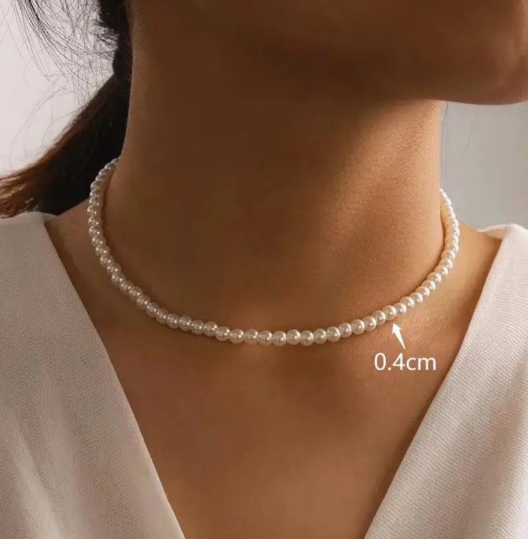Neue Mode Oval Imitation Perle Kette Armband Halskette Männer Frauen Handgemachte Klassische Kette Perlen Armband für Männer Schmuck Set