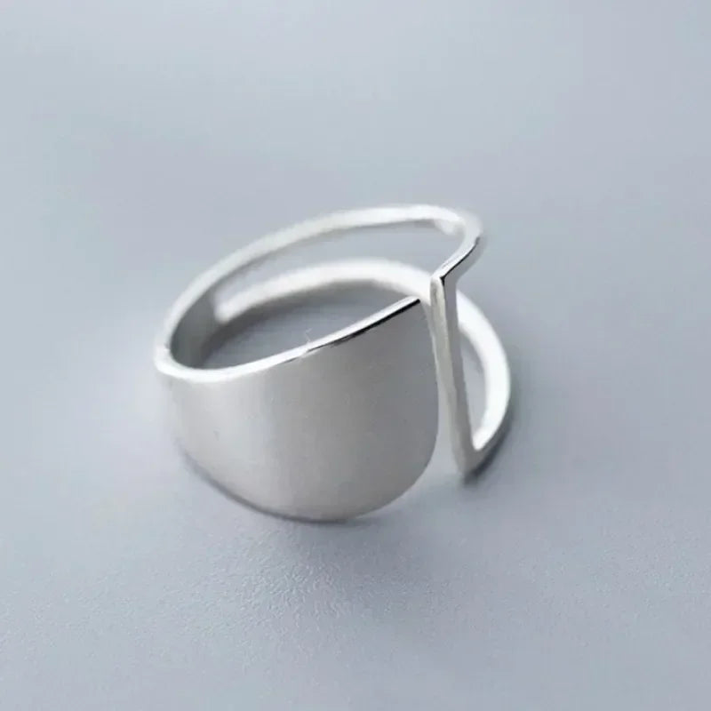 925 Sterling Silber einfache Punk Hohl ringe für Frauen geometrische Mode offen verstellbare handgemachte Party Schmuck Geschenk Allergie