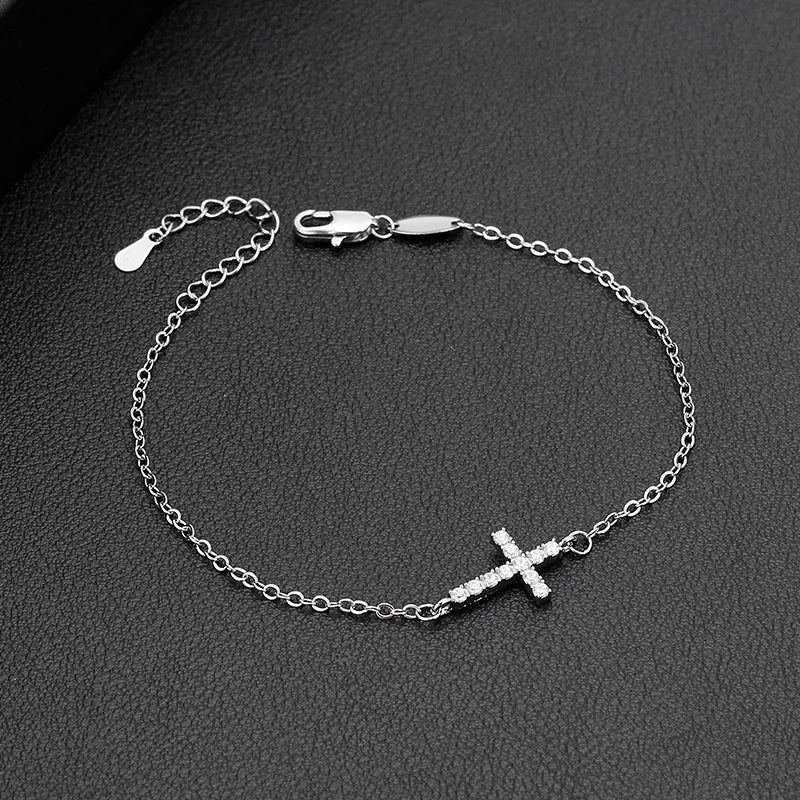Beliebtes Kreuzarmband aus 925er-Sterlingsilber, Temperament, bezauberndes Damenarmband, Geburtstagsfeier, Geschenk, exquisiter Schmuck