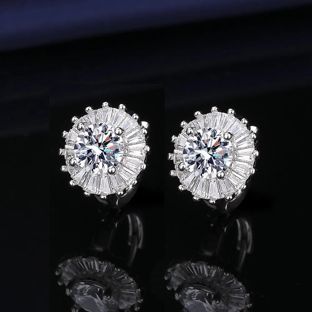 Creolen aus 925er-Sterlingsilber, Nadel, rosa Kristall, Herz-Creolen für Damen, modische geometrische Anhänger-Ohrringe, Luxus-Schmuck, Geschenke