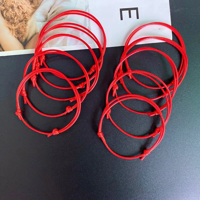 10 teile/lose Einstellbare Wachs Seil Fußkettchen für Frauen Männer Schwarz Rot Weiß Bunte Mode Fuß Armband Großhandel Schmuck Dropshippin
