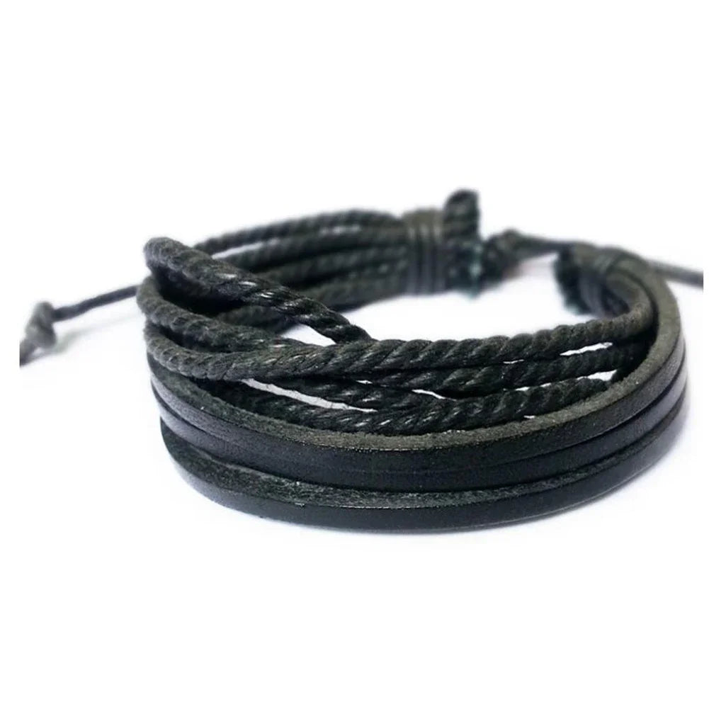 Heiß verkaufen hand gewebte Modeschmuck Frauen Männer hand gewebte Mode mehr schicht ige Leder geflochtene Seil Armband Armband