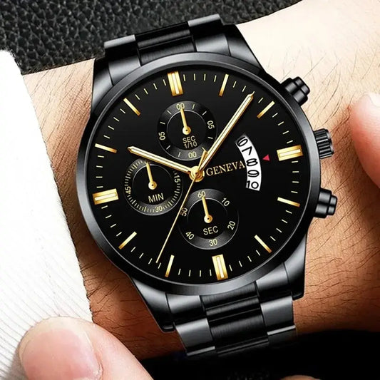 Mode Männer Edelstahl Uhr Luxus Kalender Quarz Armbanduhr Herren Business Uhren für Mann Uhr Montre Homme
