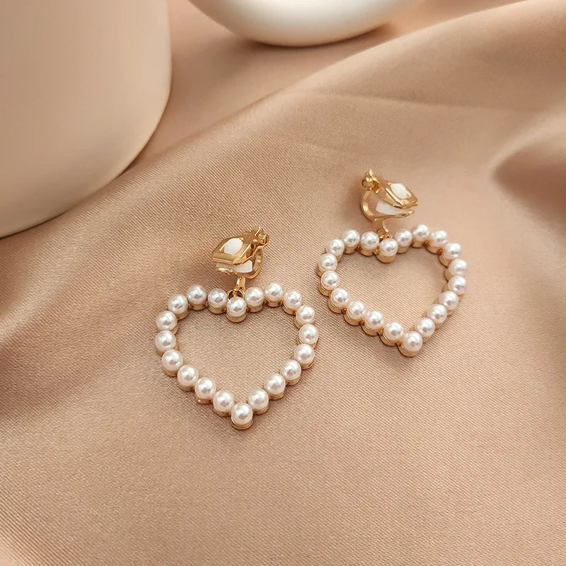 Vintage Persönlichkeit Ohr Clip Ohne Ohr Piercings Erweiterte Sinn Einfache Ohrringe Mode Temperament Perle Ohr Hängen Mädchen