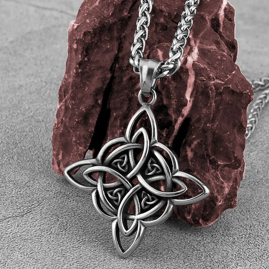 Vintage irische keltische Knoten Halskette Wikinger Schmuck Amulett Anhänger Mode Edelstahl Schmuck Geschenke Großhandel für Männer Frauen