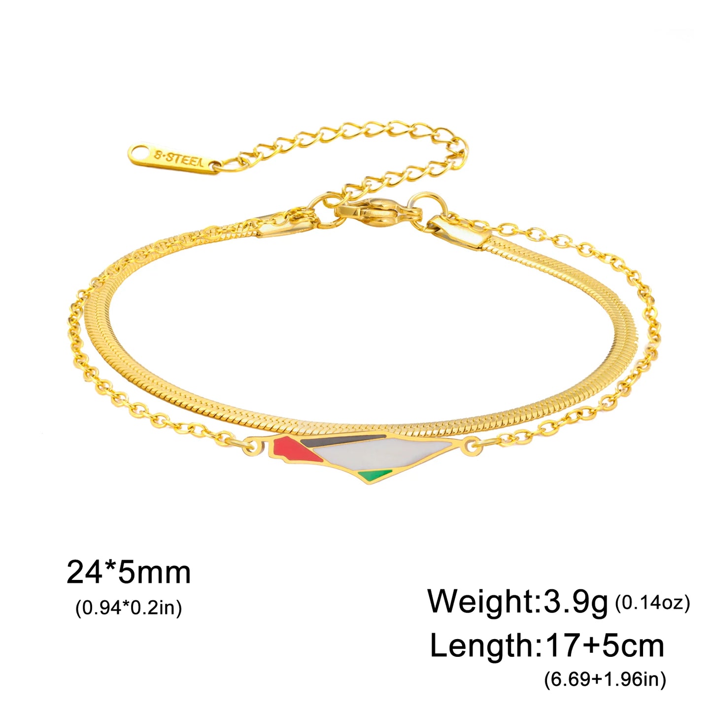 Israel Palästina Karte Anhänger Edelstahl Armband Männer und Frauen Mode Ethnische Party Multi Stil Armband Schmuck Geschenk