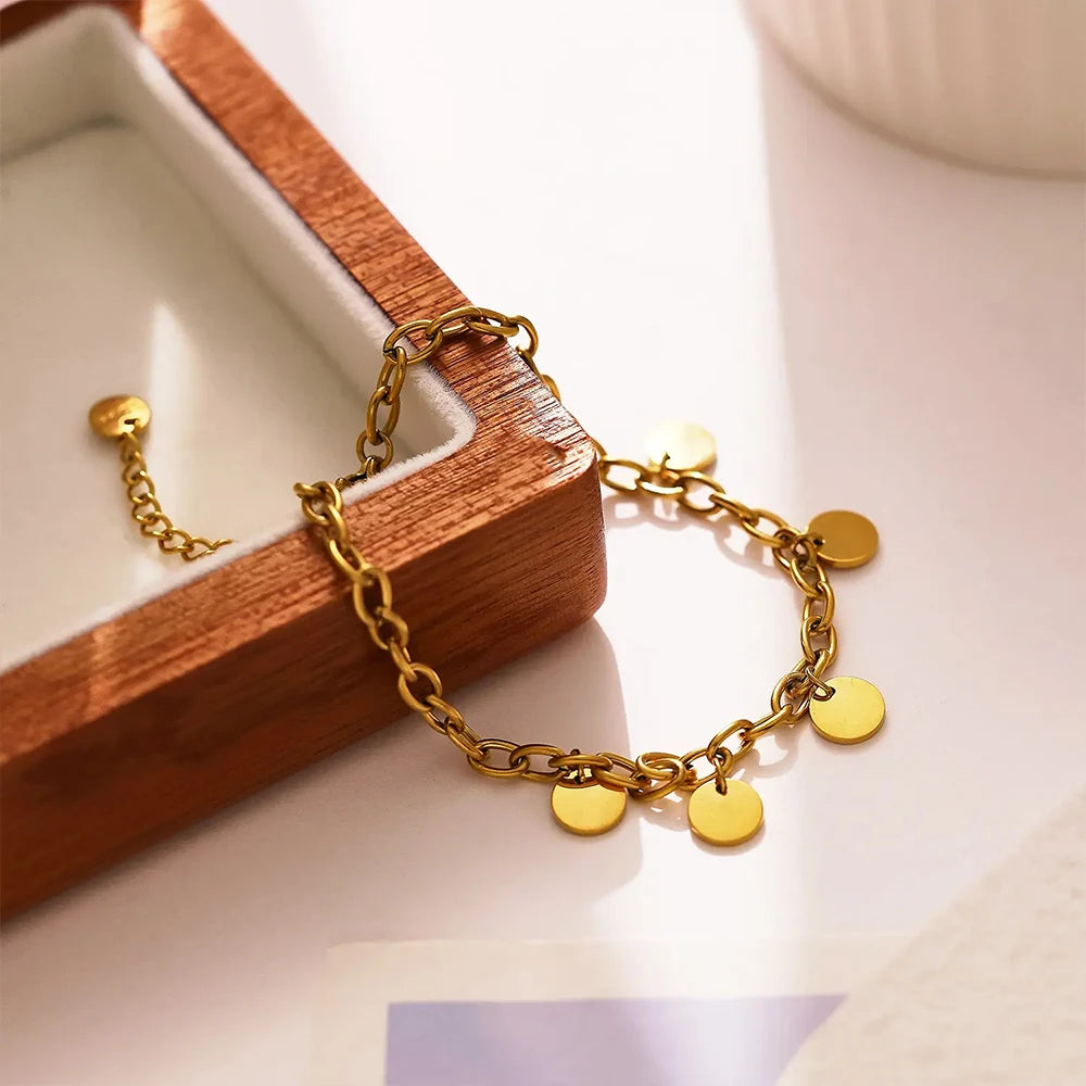 eManco Modische Quasten-Armbänder mit rundem Hängeetikett, große Kette, übertriebener Stil, Hip-Hop-Band-Armband, Schmuck, 48-Stunden-Versand