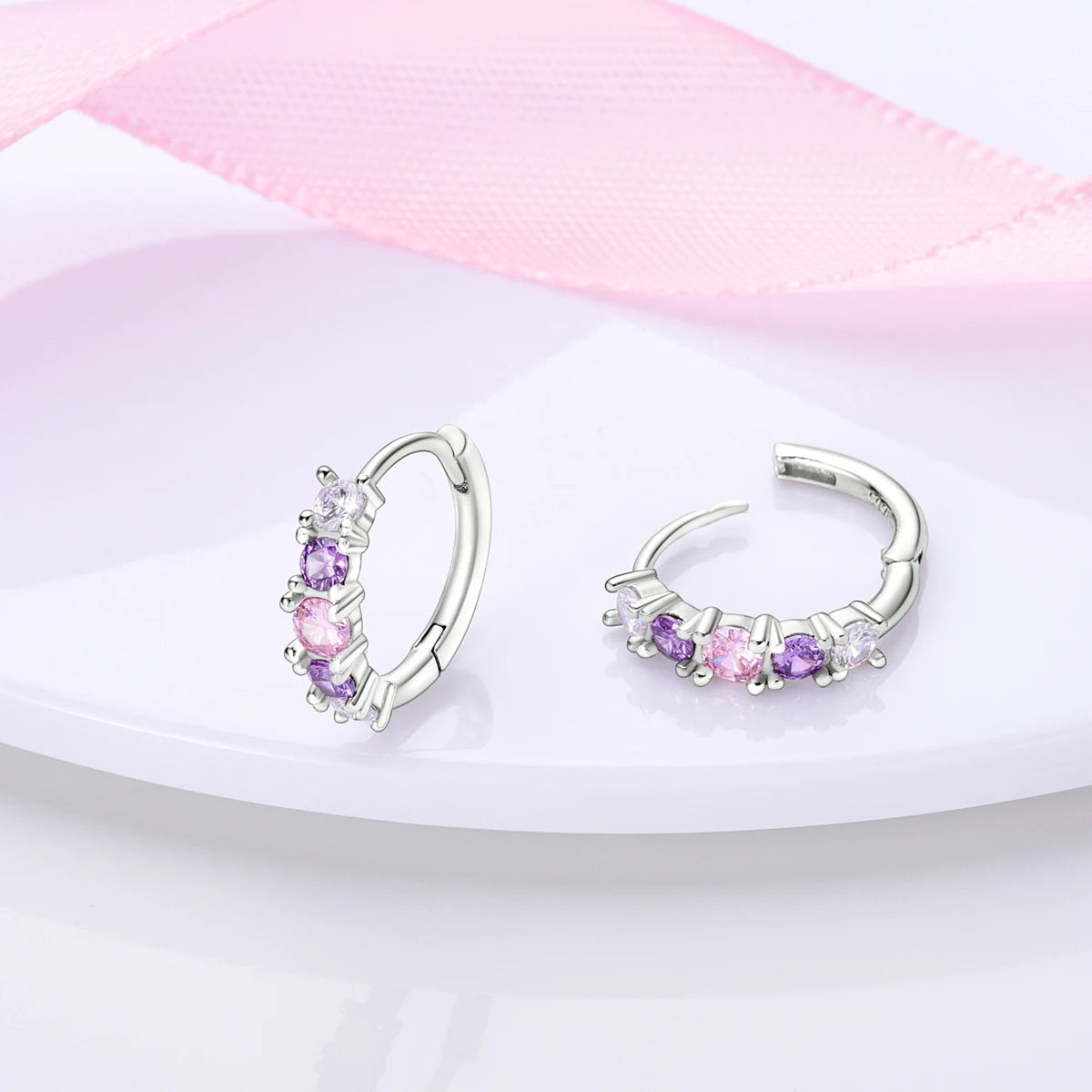 Creolen aus 925er Silber für Damen, Pendientes, Mond, Sonne, Original-Ohrringe, Modeschmuck