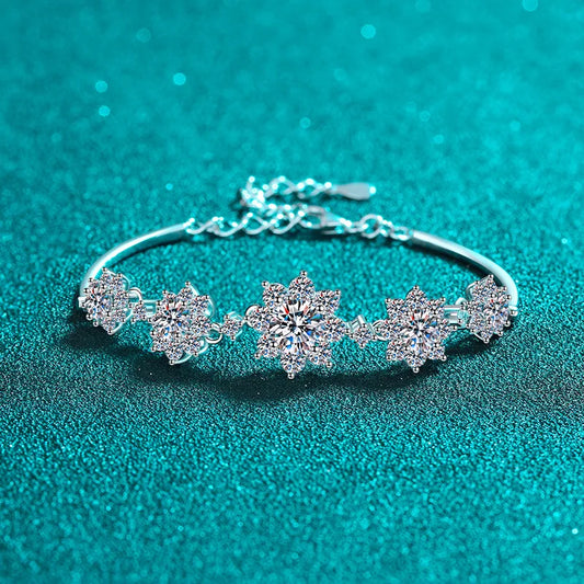VVS D Farbe 3EX Cut Runde Moissanit Diamant Armband für Frauen Hochzeit Armband GRA Zertifizierter 925 Sterling Silber Schmuck