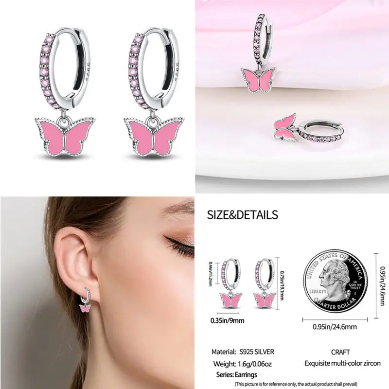 2024 Hotsale Ohrringe aus 925er-Sterlingsilber, Creolen mit Pavé-CZ-U-Form, Zirkon für Frauen, funkelnd, mit Größe, Modellanzeige