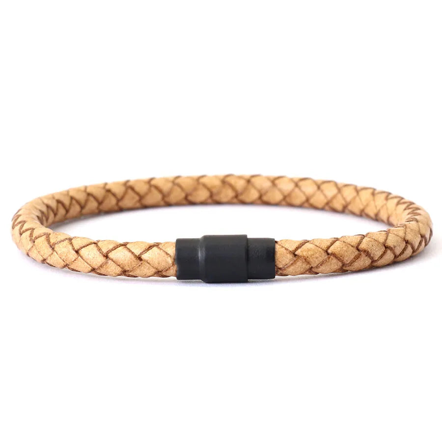 Noter Herren Leder Armband Armreif schwarz Magnets chnalle passend zu stapelbaren Braslet Freizeit zubehör Pulsera Hombre Schmuck