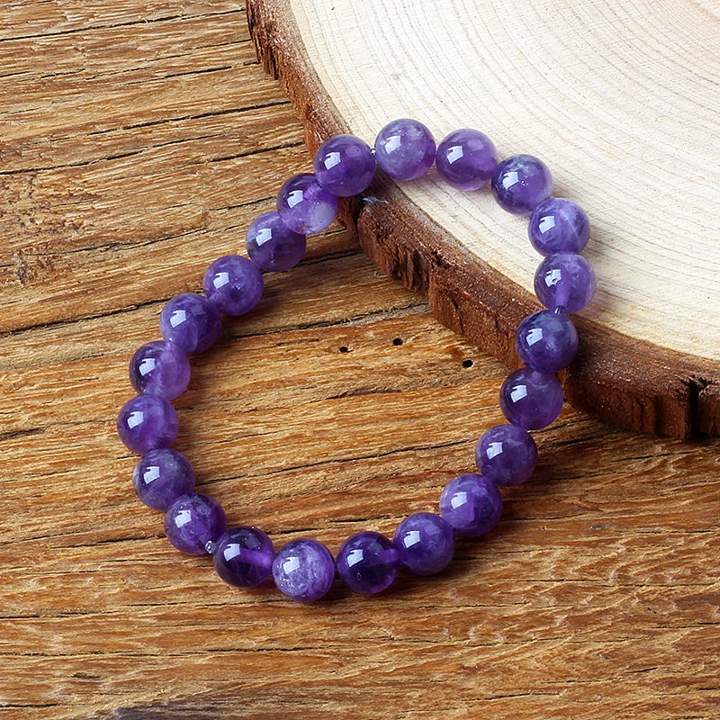 Geniune Amethyst Natur kristall Armband für Frauen Pulsera Amethust Armband aus echten Naturstein perlen Körper reinigung