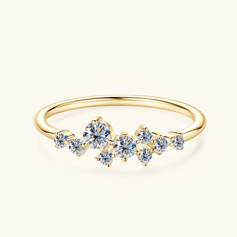 OXTAO Echt S925 Ring Voller Moissanit Ewigkeit Ring Sterling Silber Hochzeit Engagement Finger Ringe für Frauen Edlen Schmuck GRA