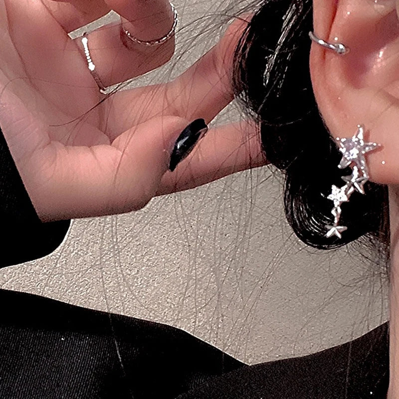 Glänzende Zirkon Stern Quaste Ohrringe Frauen Koreanische Nette Elegante Pentagramm Tropfen Ohrring Y2K Schmuck Hochzeit