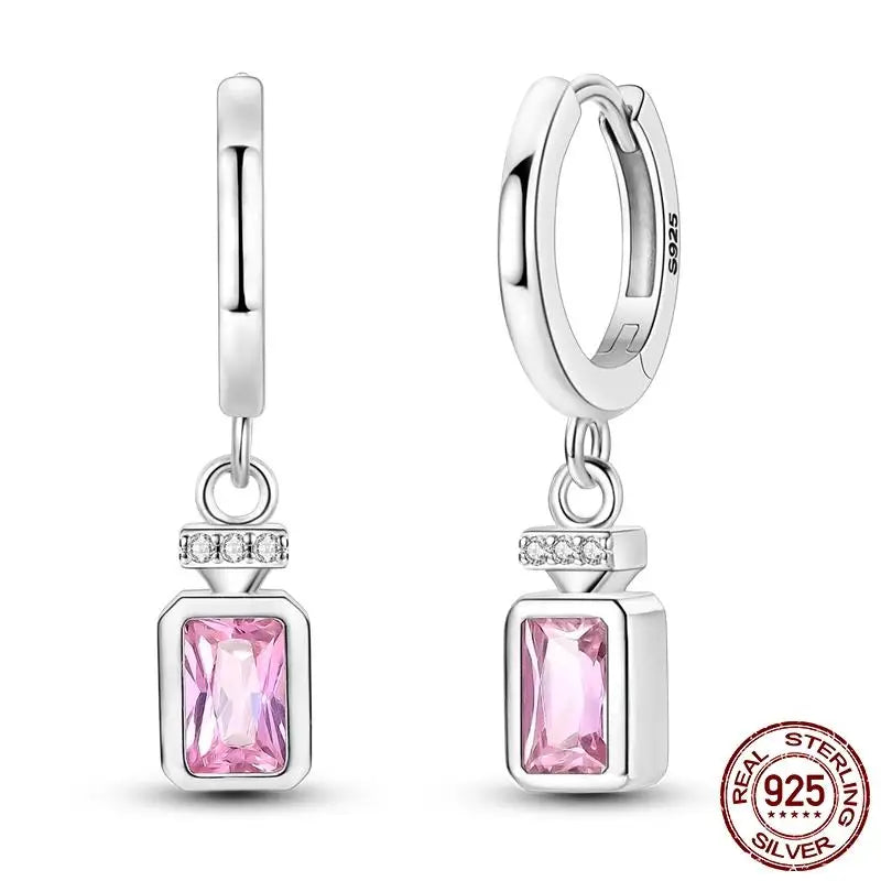 Leuchtende Muschel-Ohrringe für Damen, Original-Ohrringe aus 925er-Sterlingsilber, Pavé-CZ-Stern, Mond, Creolen, Verlobung, Hochzeit, Schmuck