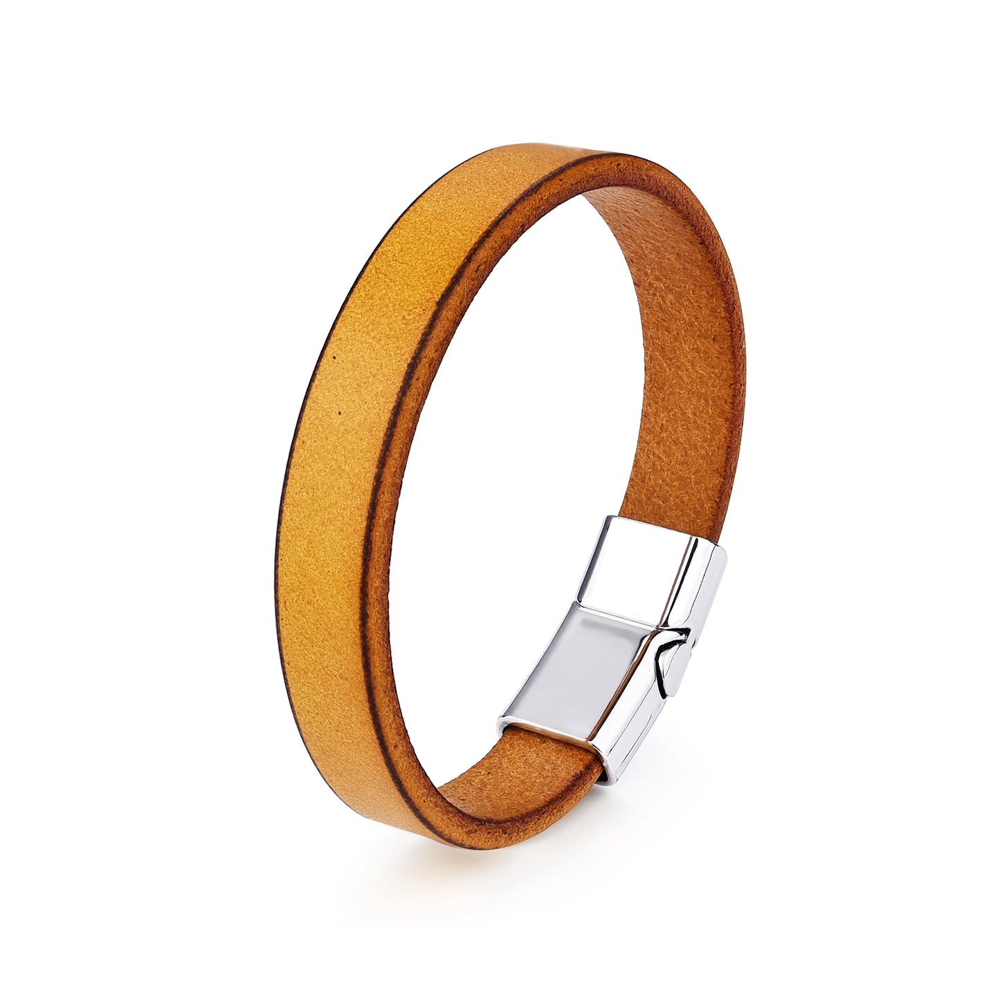 Klassische Magnetische Schnalle Leder Armband Für Männer Vintage Handgemachte Armband Männlichen Mode Schmuck Geschenke Großhandel