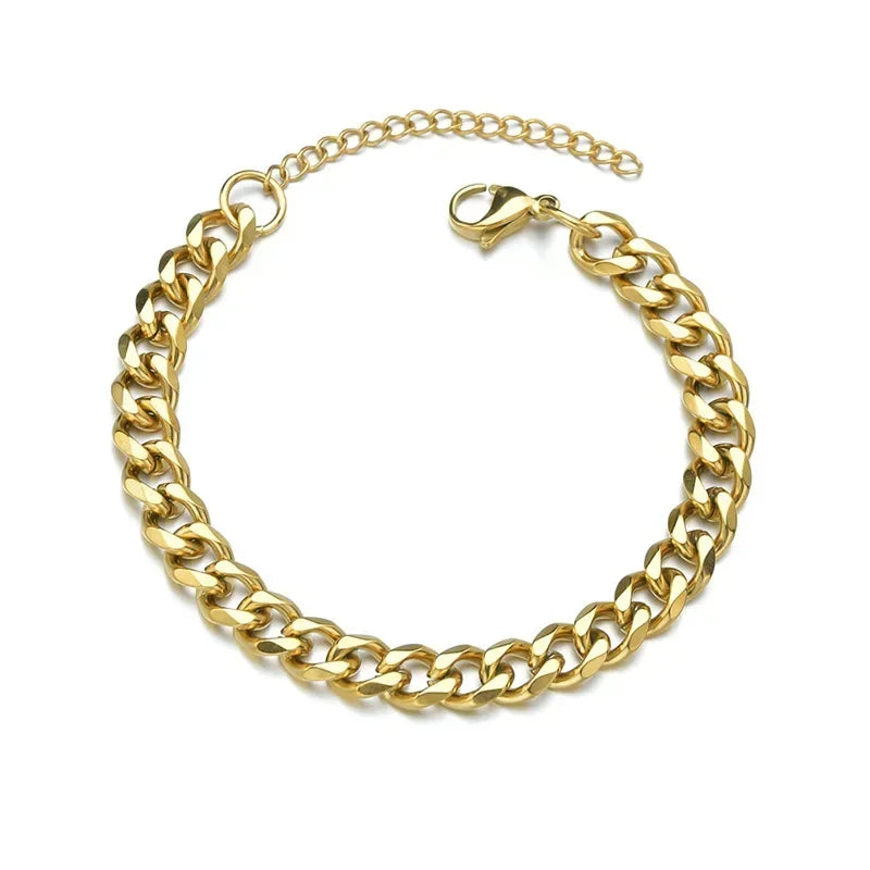 3/5/7mm Männer Armbänder Edelstahl Kette Armbänder Chunky Kubanischen Silber Farbe Link Kette Klassische Punk schwere Männliche Schmuck Geschenke