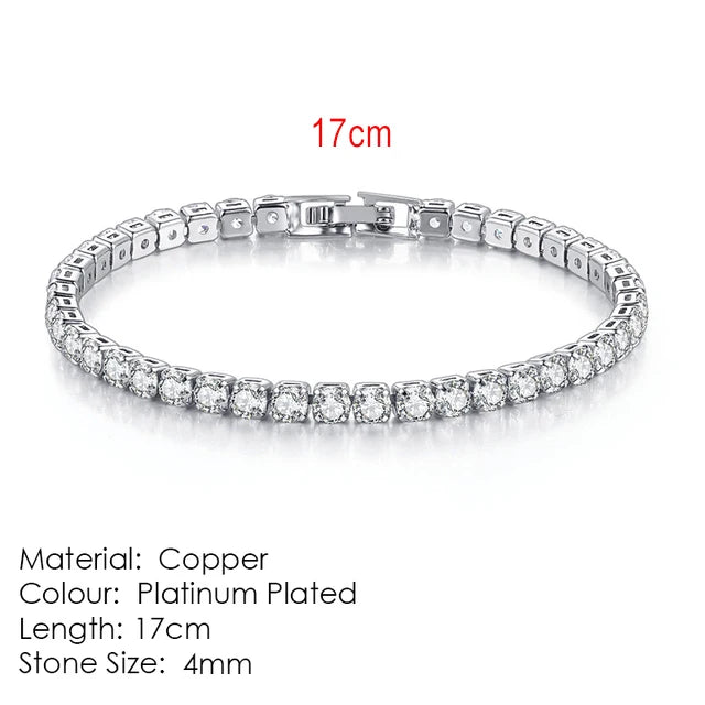 Silber Farbe 2,5/3/4/5mm Zirkon Tennis Armband Für Frauen Männer Dazzling Kristall Hand kette Hochzeit Geschenk Punk Mode Schmuck