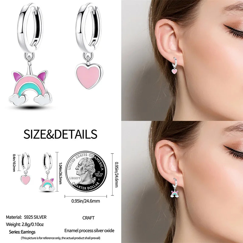Leuchtende Muschel-Ohrringe für Damen, Original-Ohrringe aus 925er-Sterlingsilber, Pavé-CZ-Stern, Mond, Creolen, Verlobung, Hochzeit, Schmuck