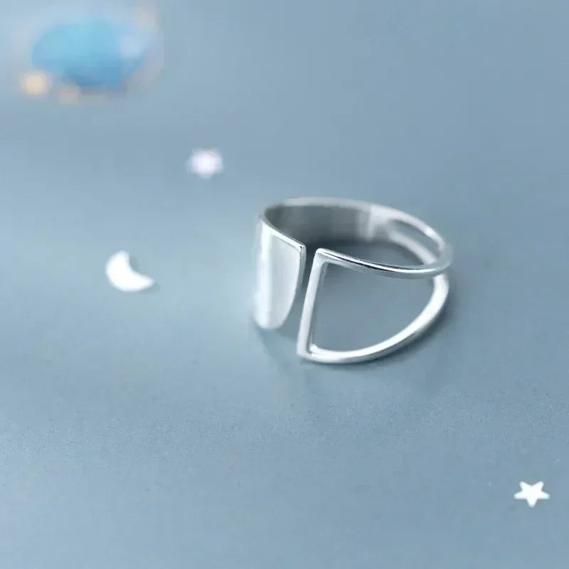925 Sterling Silber einfache Punk Hohl ringe für Frauen geometrische Mode offen verstellbare handgemachte Party Schmuck Geschenk Allergie