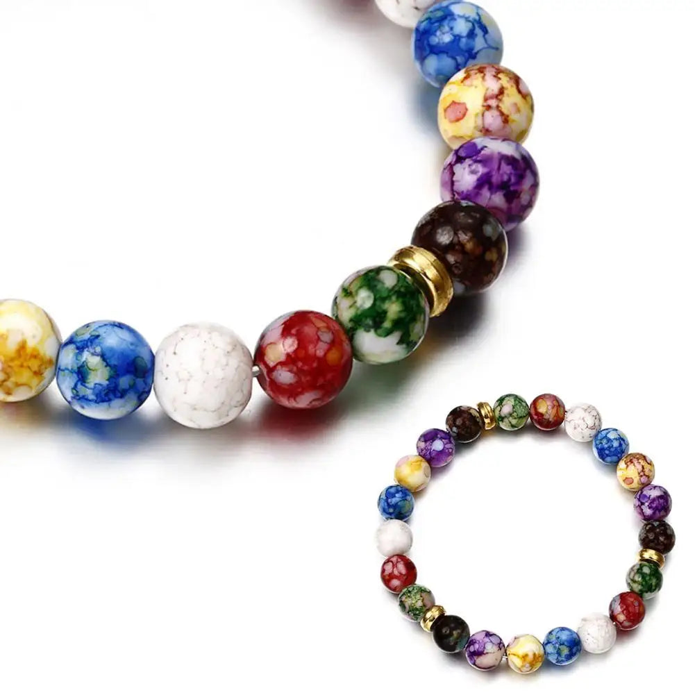 Armbänder Frauen Heilung Tiger Augen Amethyst Edelstein 7 Chakra Perlen Armreifen Yoga Stein Geschenk für Paar Artikel Schmuck Dame