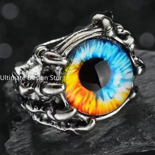 Glück Türkische Blaue Bösen blick Ringe Für Frauen Männer Mode Punk Teufel Auge Einstellbare Offenen Ring Trend Party Schmuck Zubehör