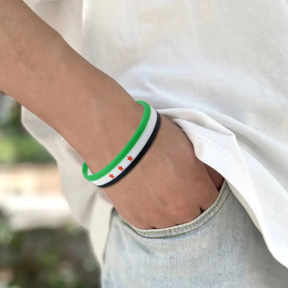 Silikonarmbänder mit Syrien-Flagge für Männer und Frauen, personalisierte Armbänder, Sport-Armband, Armreif, leichtes Band für Freizeit