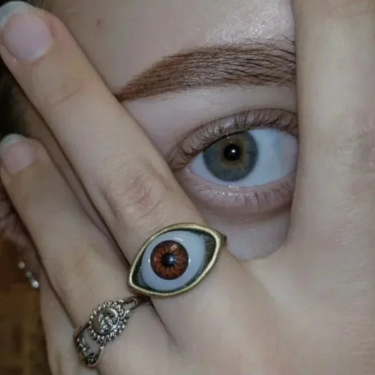 Gothic übertriebene Legierung Geometrie Punk Retro Persönlichkeit Schmuck braun Mode schicke Ringe blauen Stil Mode heißes Geschenk