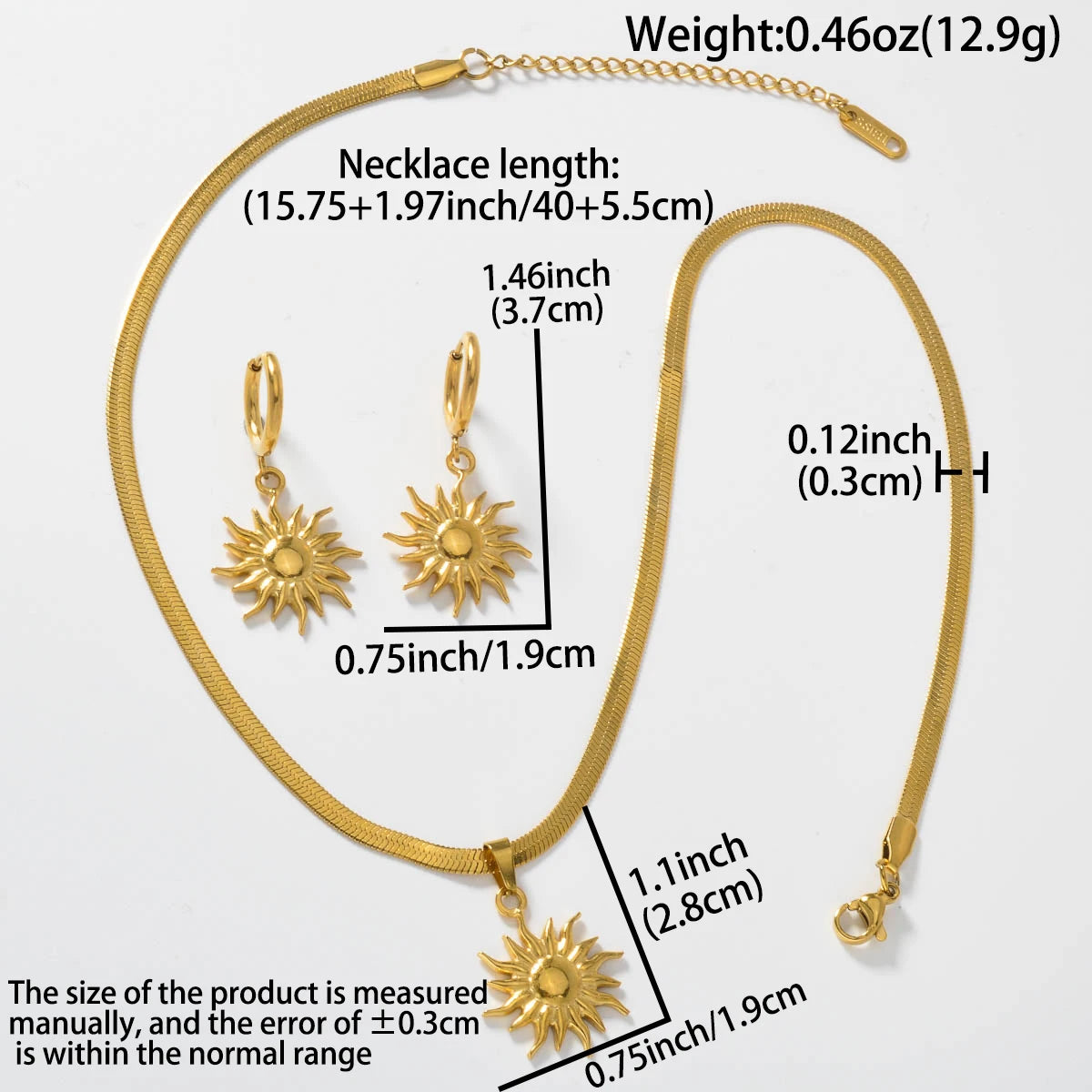 Trend Mond Sterne Hohl Anhänger Edelstahl Halskette Ohrringe Set Für Frauen Fashion Party 18K Gold-Überzogene Schmuck Set geschenk