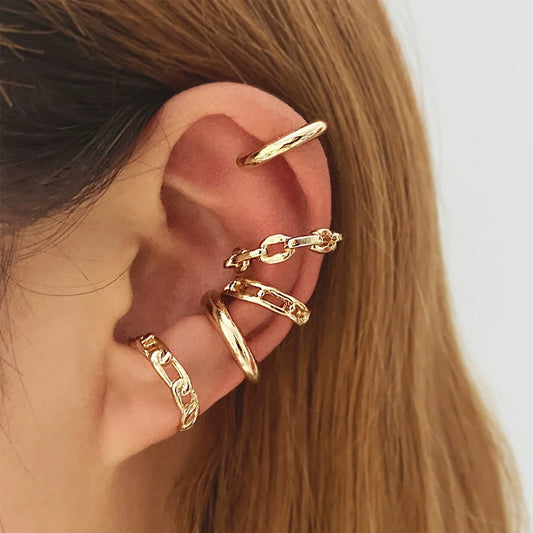 Chic Gold Farbe Blätter Ohr Manschette Schwarz Nicht-Piercing Ohr Clips Gefälschte Knorpel Ohrringe Clip Ohrringe Für Frauen Täglichen schmuck