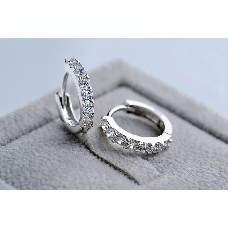 Schnelle Schiff Neueste Luxus Romantische Frauen Schmuck 925 Sterling Silber Überzogene Strass Kristall Creolen Für Frauen Großhandel