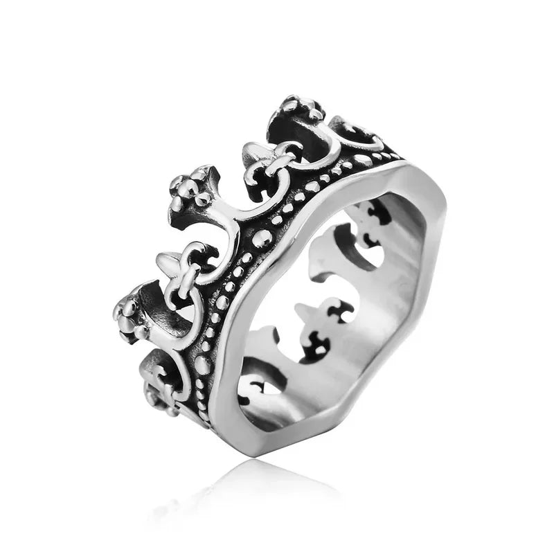 Mode Klassiker Retro Crown King Mode Punk einfachen Ring für Männer Frauen Party Charm Accessoires Dekoration Geschenk kreativ