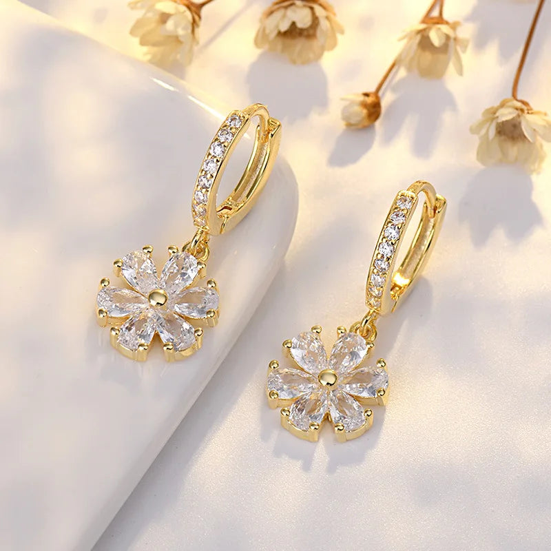 Stern-Ohrstecker aus 925er-Sterlingsilber, AAA-Zirkon, hohe Qualität für Damen, Ohrring, Hochzeit, Modeschmuck, Accessoires, Party-Geschenk