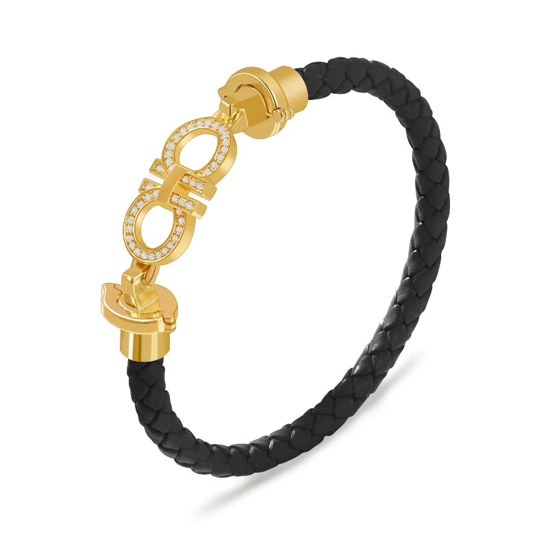 Luxuriöses, klassisches Design, rundes Armband für Damen, echtes geflochtenes Lederarmband, Damenschmuck, Geschenk, Modeaccessoires, 9 Farben