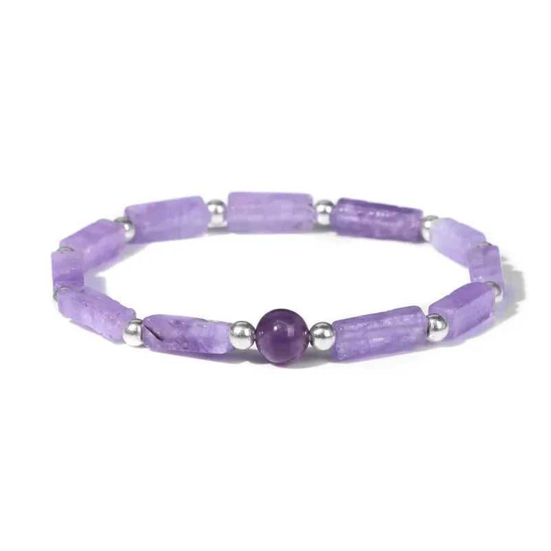 Natürliches Amethyst-Körperreinigungs-Schlankheitsarmband, Stein-Energie-Armbänder für Frauen, Müdigkeitslinderung, Heilung, Yoga