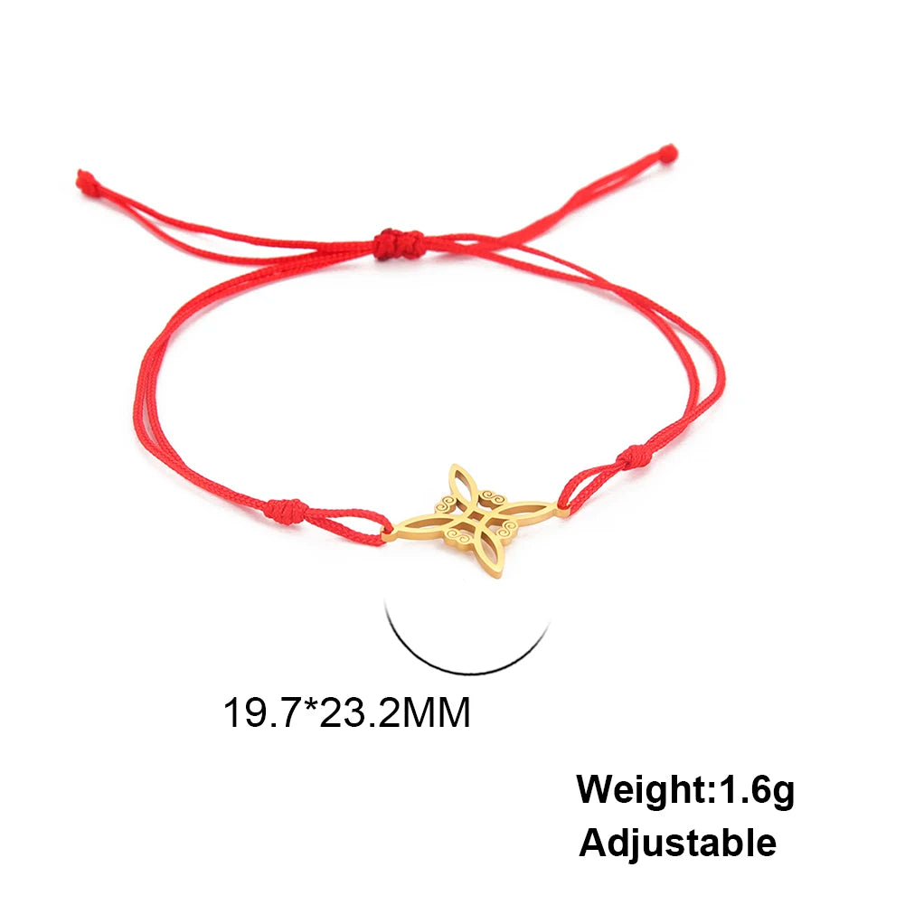 LIKGREAT Armband mit irischem Hexenknoten für Damen und Herren, keltischer Knoten, gewebtes Seil, Schmuck, Edelstahl, Amulett, Talisman, Geburtstagsgeschenk