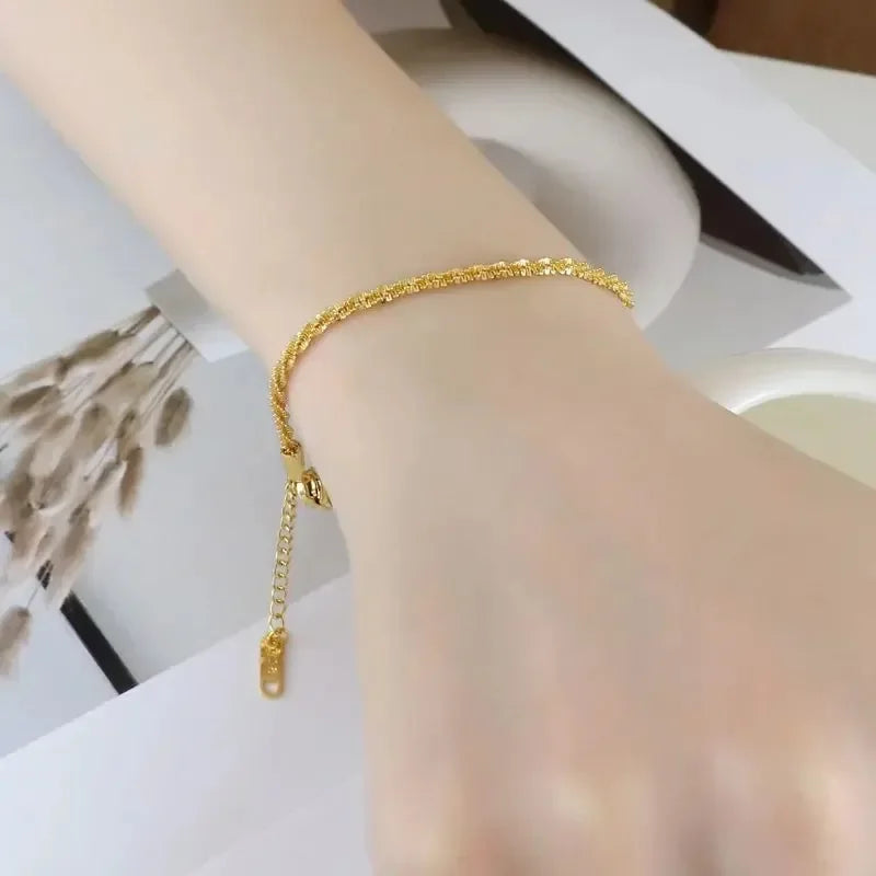 Leichte Luxus Gold Farbe funkelnde Armband kette für Frauen Temperament hochwertige Armband weibliche vielseitige Charme Schmuck