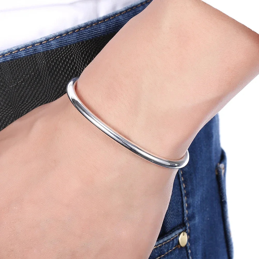 Heiße 925 Sterling Silber Manschette Armbänder für Frauen einfache elegante Armreifen Mode Hochzeits feier Schmuck Weihnachts geschenke