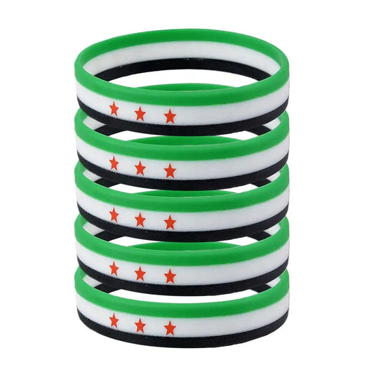 Silikonarmbänder mit Syrien-Flagge für Männer und Frauen, personalisierte Armbänder, Sport-Armband, Armreif, leichtes Band für Freizeit