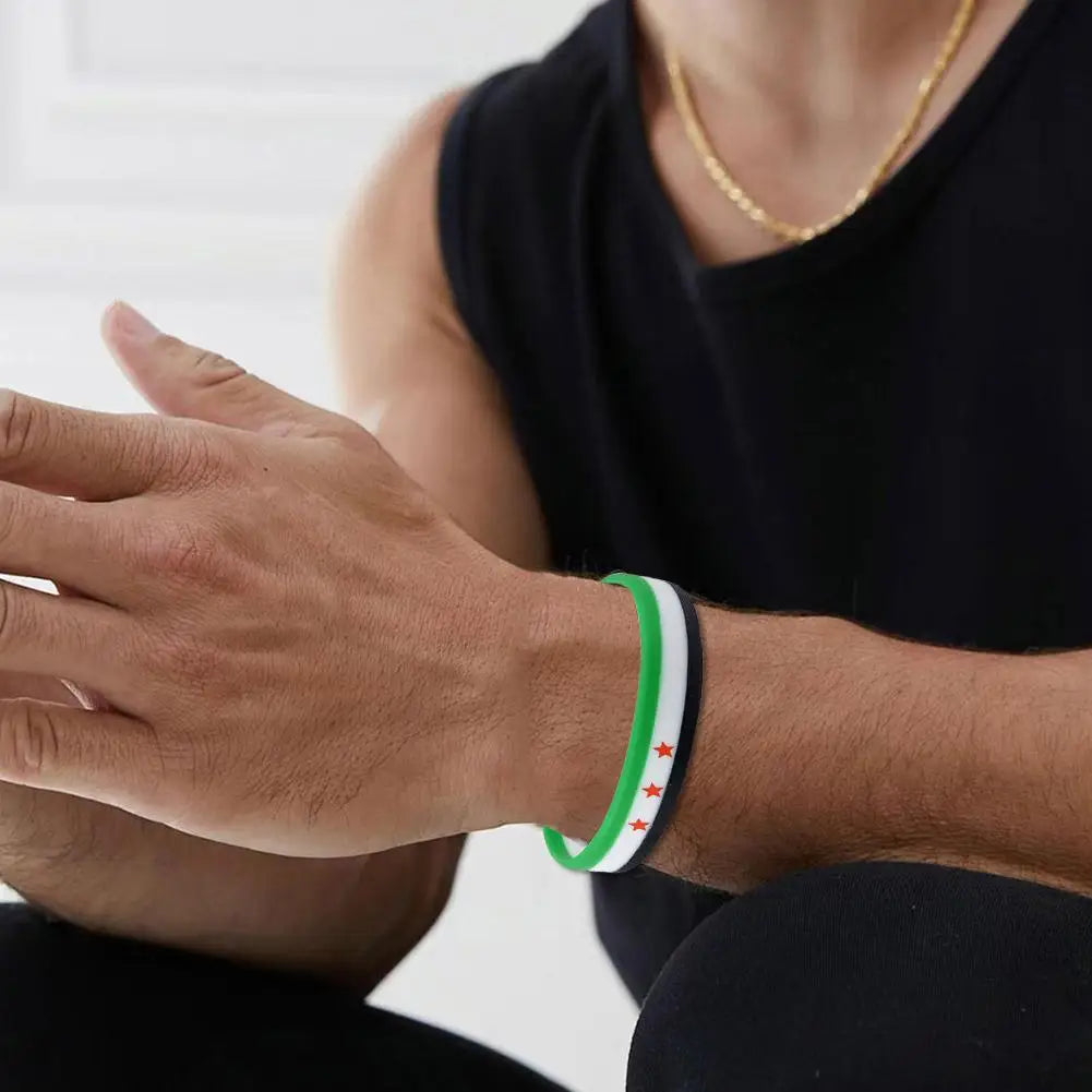 Silikonarmbänder mit Syrien-Flagge für Männer und Frauen, personalisierte Armbänder, Sport-Armband, Armreif, leichtes Band für Freizeit
