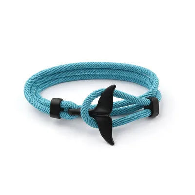 Männlich Multilayer 4mm Milan Seil Viking Armband Charme Whale Tail Armbänder Für Männer Armband Trendy Ozean Tier Fischschwanz schmuck